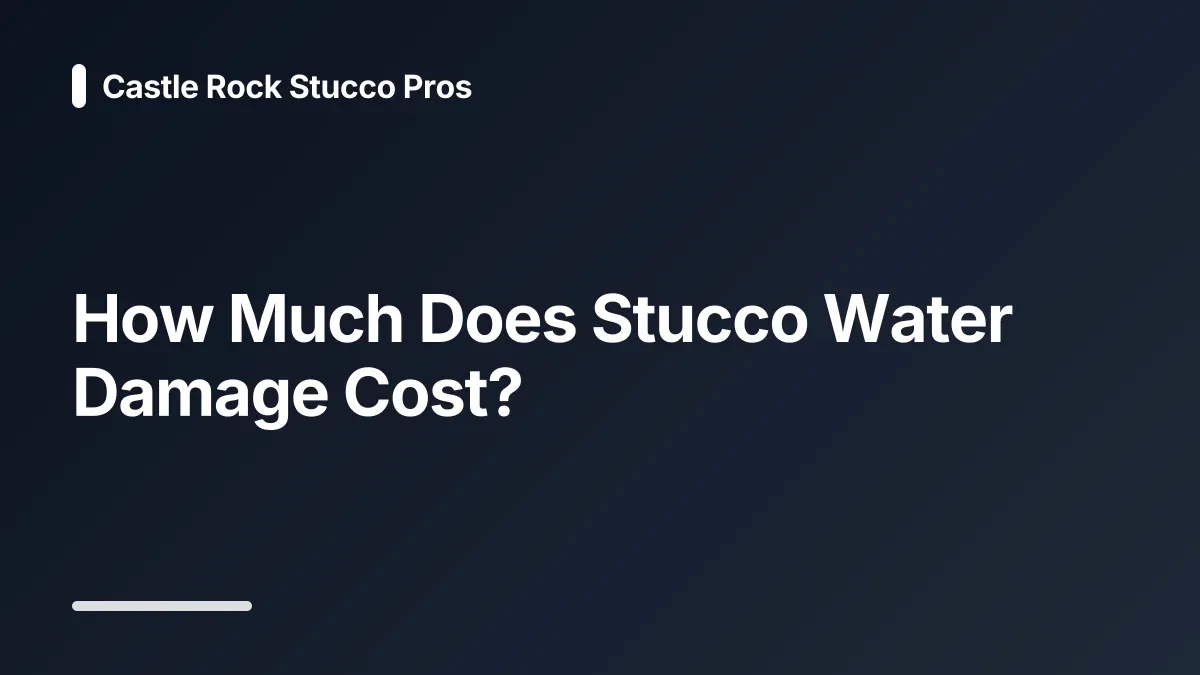 how much does stucco water damage cost