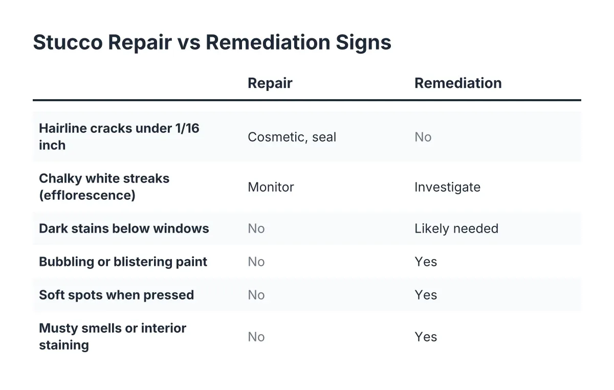 stucco repair vs remediation