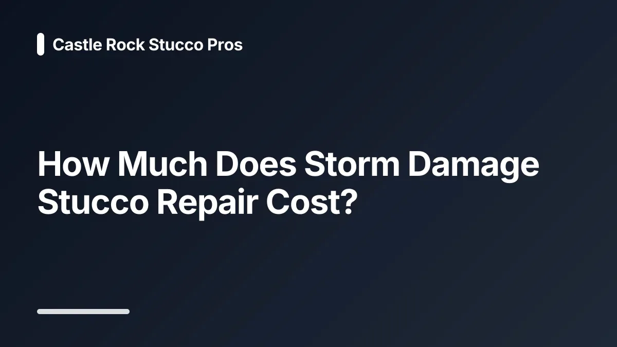 how much does storm damage stucco repair cost