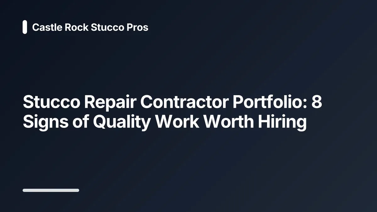 stucco contractor portfolio signs